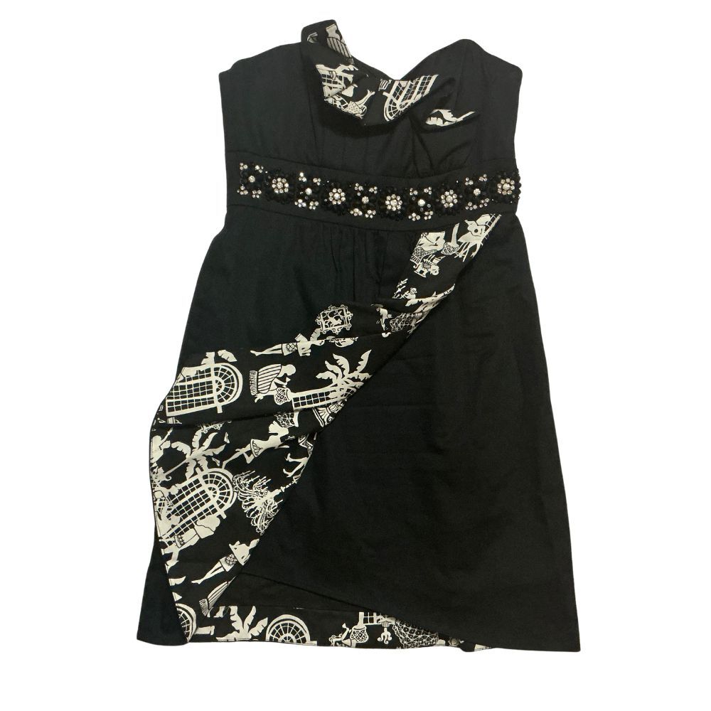 Lilly Pulitzer Mini Strapless Dress Size 4 Black Graduation Party Beaded Waist
